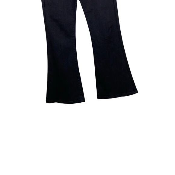 Risen High Waist Black Flare Jeans Size 1/25 Modern Retro Style Denim - Picture 4 of 9